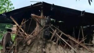 Read more about the article शनिवार मध्यरातमा ४ वटाको संख्यामा आएका जंगली हात्तीले घर ,पसल भत्कायो